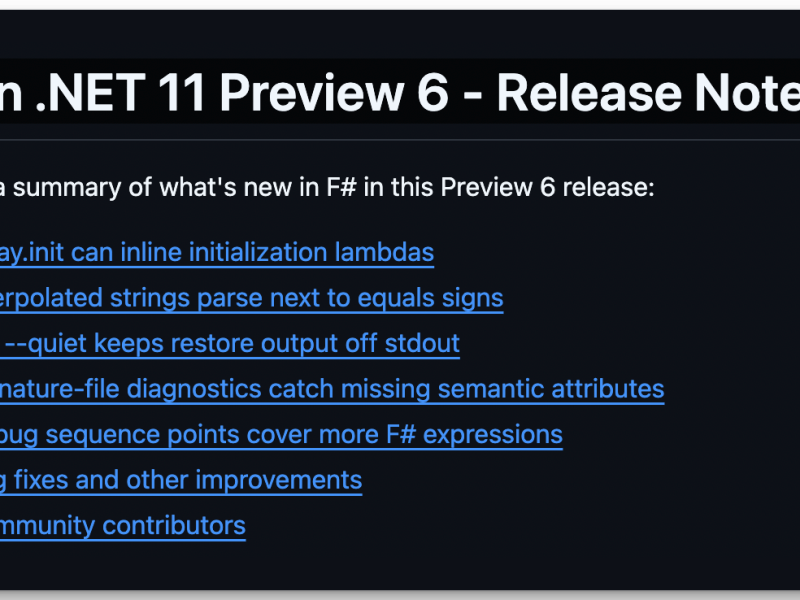 F# Weekly #29 — .NET 11 Preview 6 and Mibo&nbsp;3.0