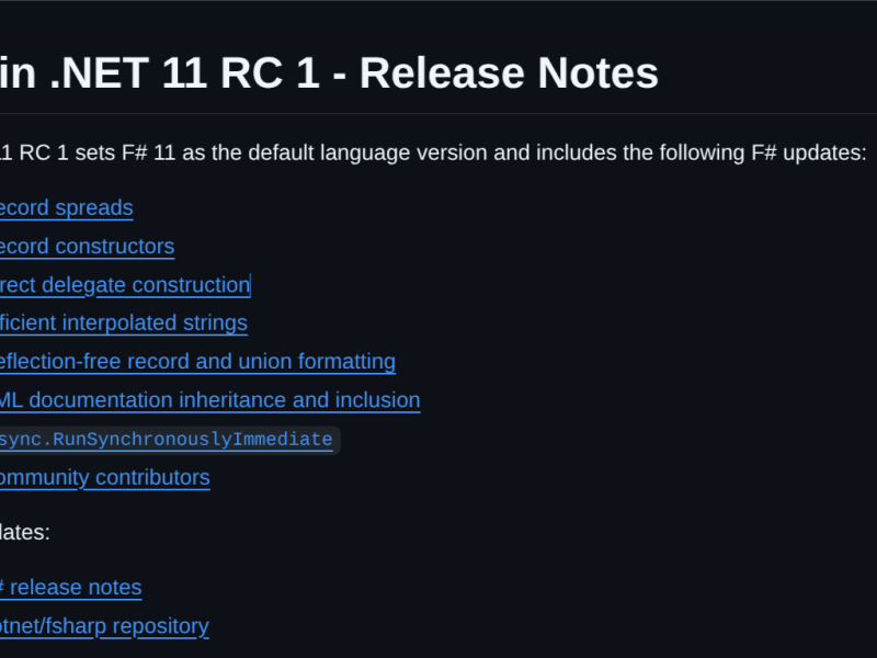 F# Weekly #37, 2026 — F# 11 RC1 and Fantomas 8 Beta&nbsp;Land
